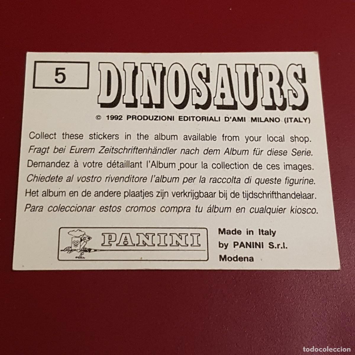 Coleccionismo cromos antiguos: PANINI - DINOSAURS - 1992 - 92 - 5 - NUNCA PEGADO - Foto 2