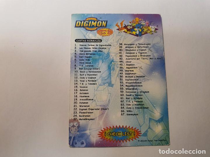 Coleccionismo cromos antiguos: CROMO CARTA - DIGIMON - N&ordm; CHECK LIST - Foto 1