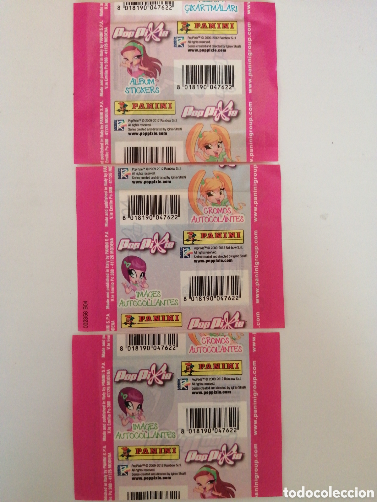 Coleccionismo cromos antiguos: 3 sobres diferentes de CROMOS de la colecci&oacute;n POP PIXIE, Ed Panini a&ntilde;o 2012 - Foto 2
