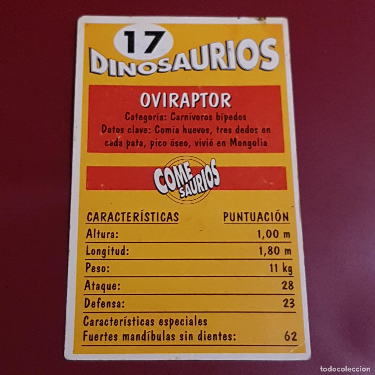 Coleccionismo cromos antiguos: DINOSAURIOS - COME SAURIOS - OVIRAPTOR 17 - Foto 2