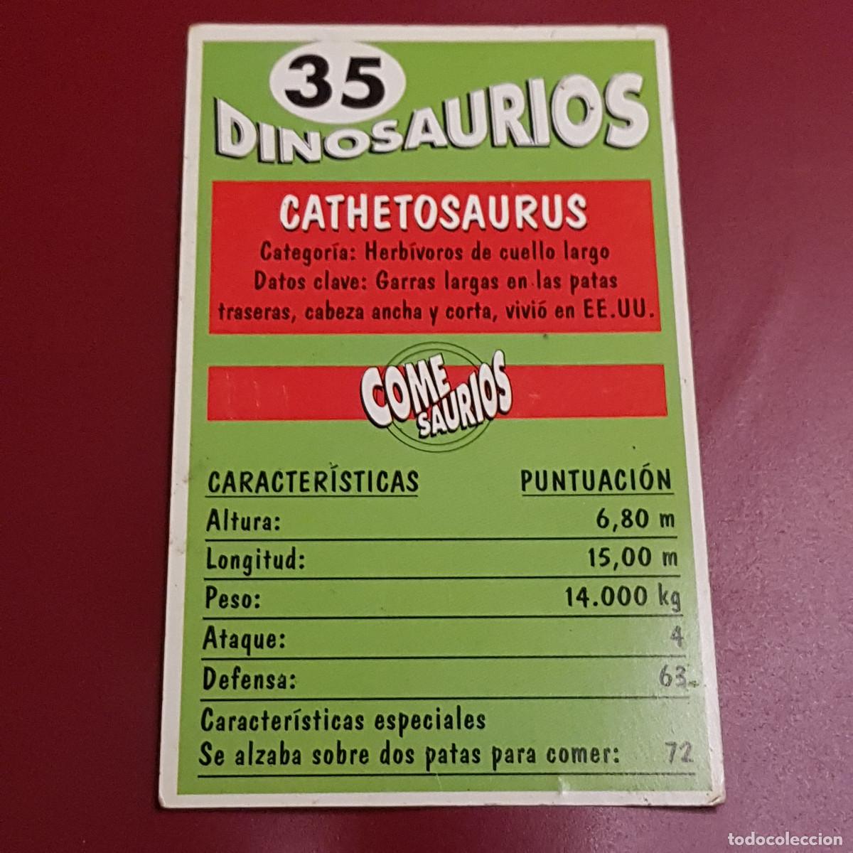 Coleccionismo cromos antiguos: DINOSAURIOS - COME SAURIOS - CATHETOSAURUS 35 - Foto 2
