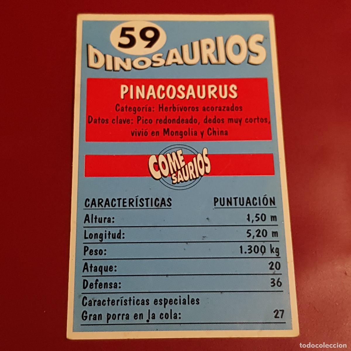 Coleccionismo cromos antiguos: DINOSAURIOS - COME SAURIOS - PINACOSAURUS 59 - Foto 2