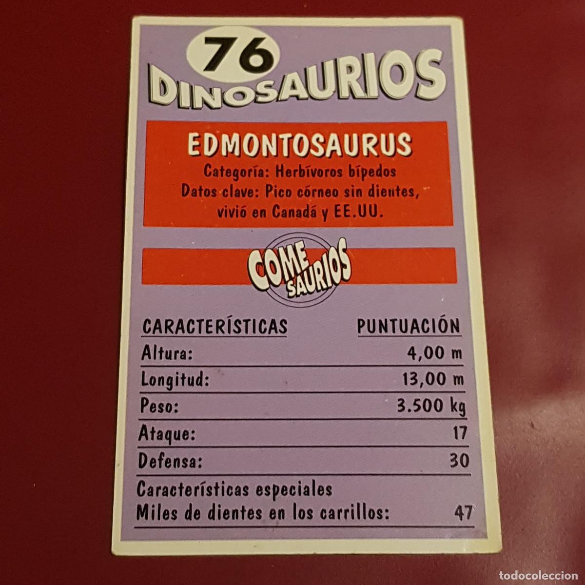 Coleccionismo cromos antiguos: DINOSAURIOS - COME SAURIOS - EDMONTOSAURUS 76 - Foto 2