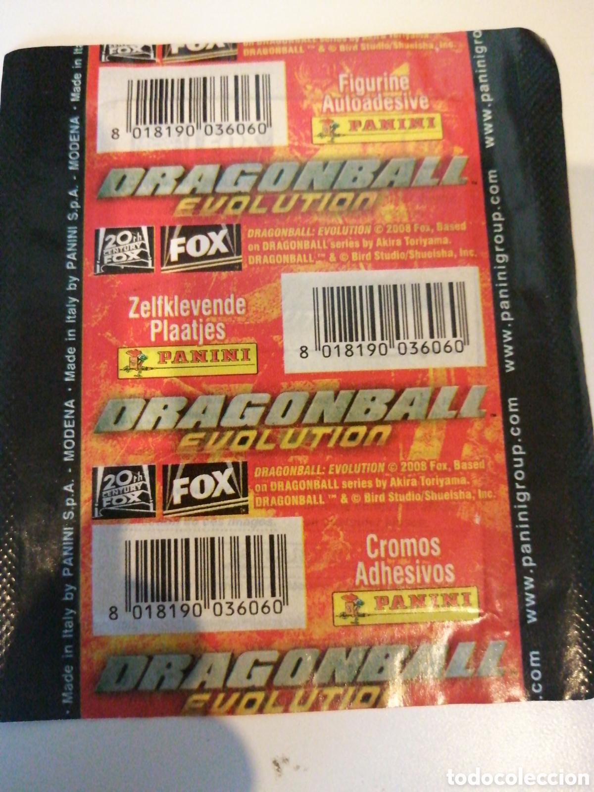 Coleccionismo cromos antiguos: 1 sobre de CROMOS de la colecci&oacute;n DRAGONBALL EVOLUTION, Ed Panini a&ntilde;o 2008 - Foto 2