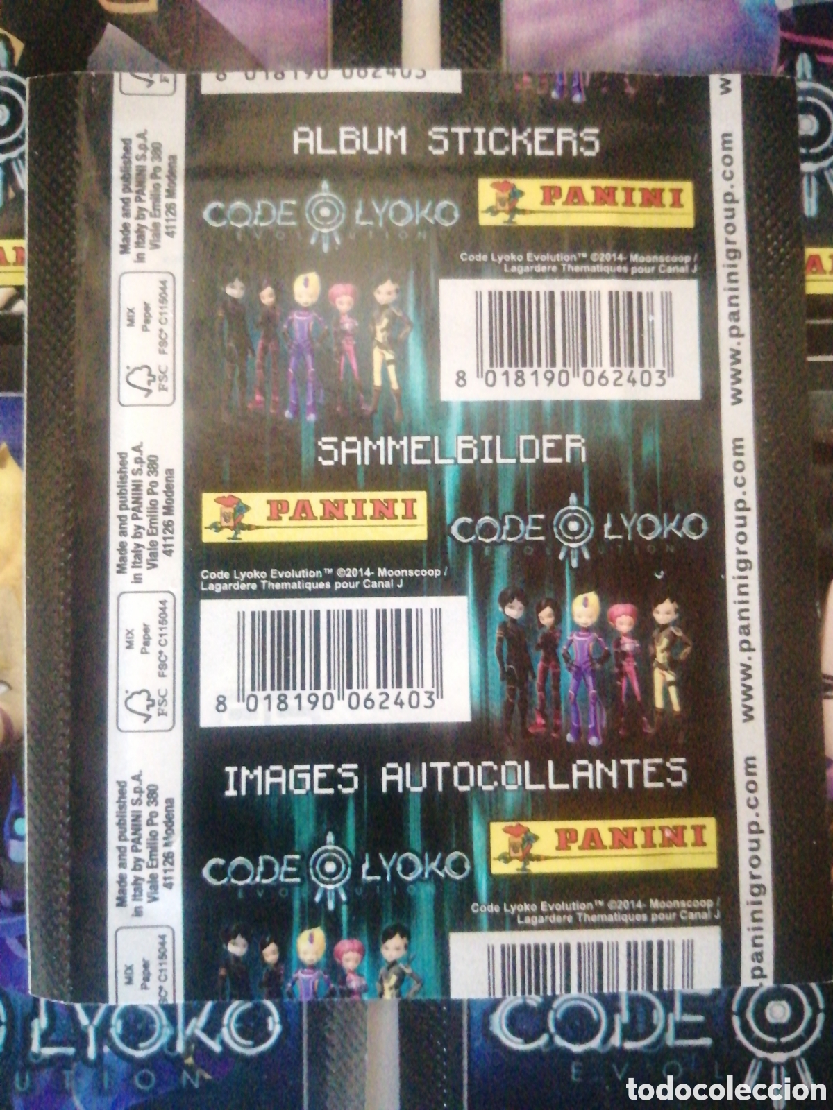 Coleccionismo cromos antiguos: 5 sobres diferentes de CROMOS de la colecci&oacute;n CODE LYOKO Ed Panini a&ntilde;o 2014 - Foto 2