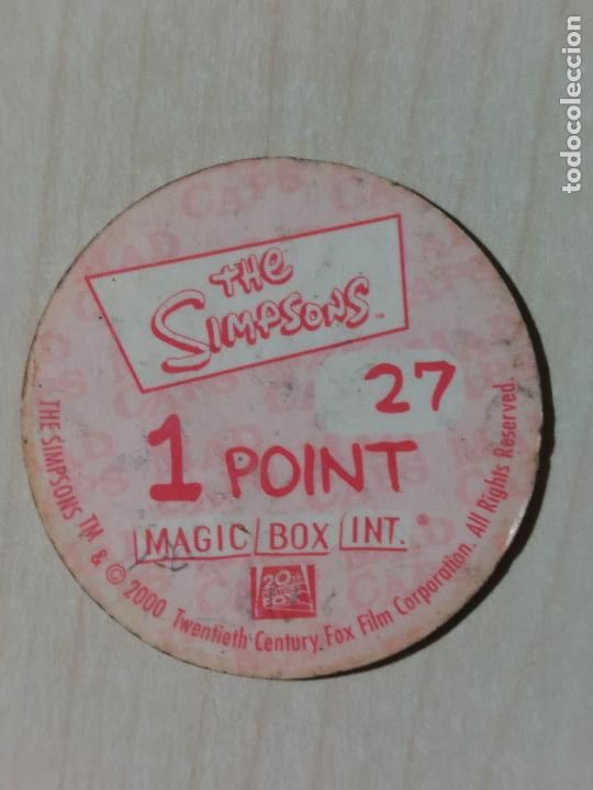 Coleccionismo cromos antiguos: N&ordm; 27 - TAZO THE SIMPSONS - MAGIC BOX INT. A&Ntilde;O 2000 - Foto 2