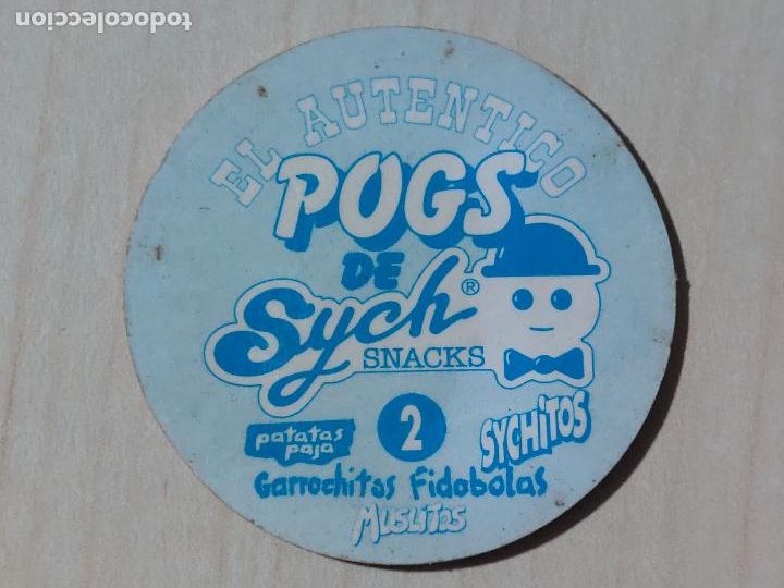 Coleccionismo cromos antiguos: TAZO N &ordm; 2 EL AUT&Eacute;NTICO POGS DE SYCH SNACKS SYCHITOS - Foto 2
