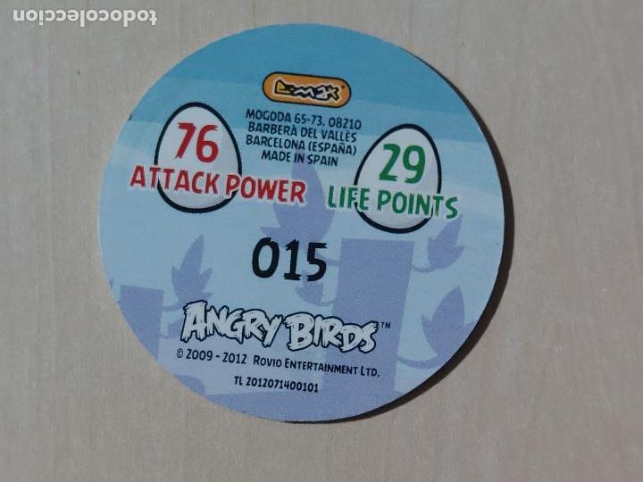 Coleccionismo cromos antiguos: TAZO N&ordm; 15 - E-MAX ANGRY BIRDS POGS - 2012 - Foto 2