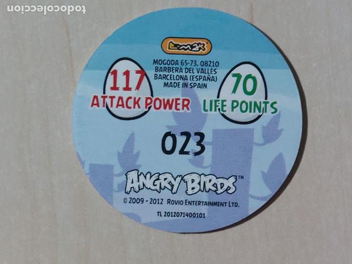 Coleccionismo cromos antiguos: TAZO N&ordm; 23 - E-MAX ANGRY BIRDS POGS - 2012 - Foto 2