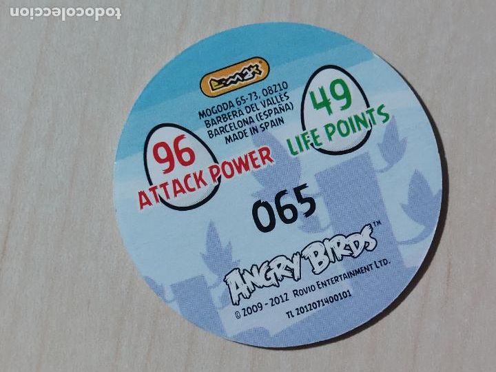 Coleccionismo cromos antiguos: TAZO N&ordm; 65 - E-MAX ANGRY BIRDS POGS - 2012 - Foto 2