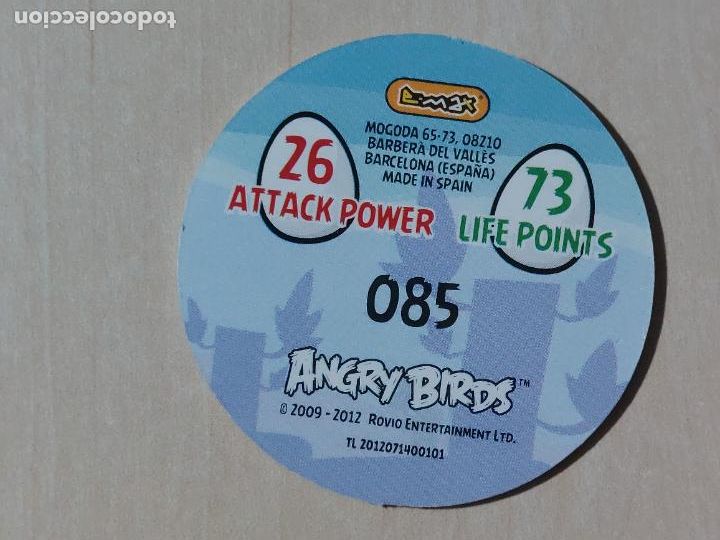 Coleccionismo cromos antiguos: TAZO N&ordm; 85 - E-MAX ANGRY BIRDS POGS - 2012 - Foto 2