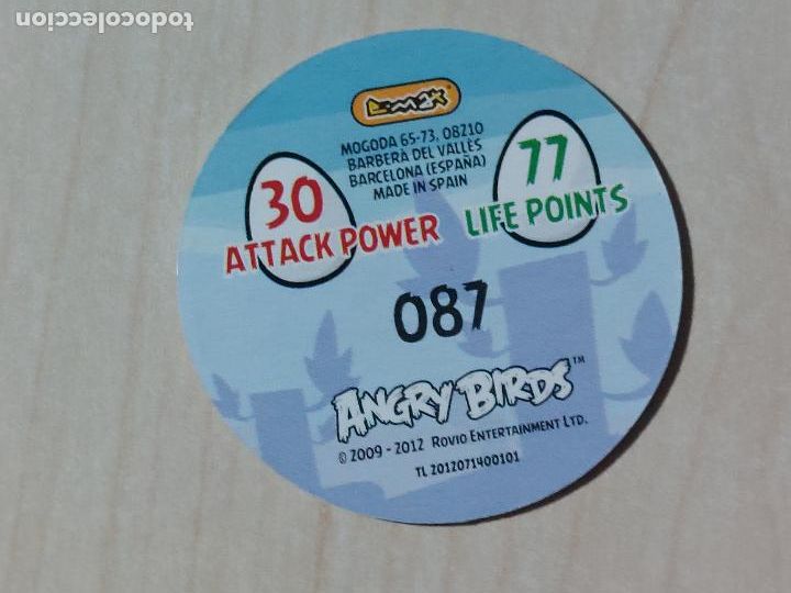 Coleccionismo cromos antiguos: TAZO N&ordm; 87 - E-MAX ANGRY BIRDS POGS - 2012 - Foto 2
