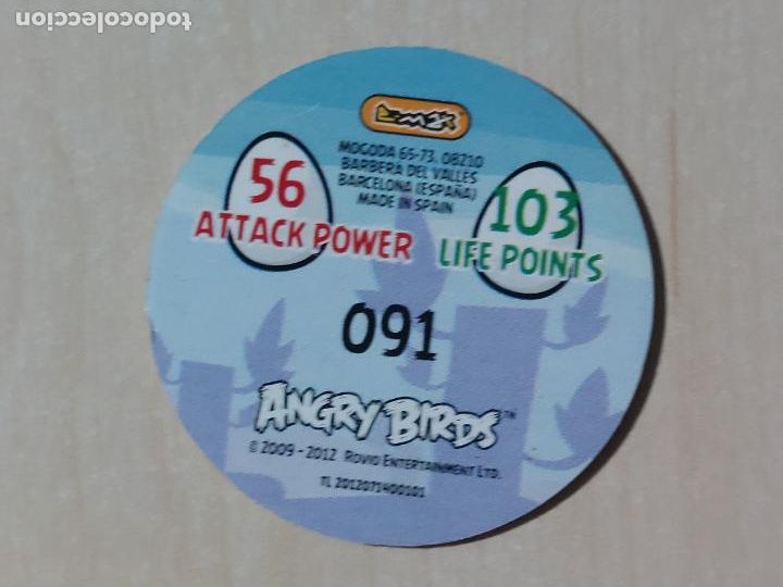 Coleccionismo cromos antiguos: TAZO N&ordm; 91 - E-MAX ANGRY BIRDS POGS - 2012 - Foto 2