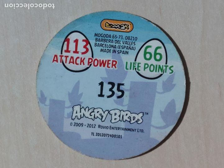Coleccionismo cromos antiguos: TAZO N&ordm; 135 - E-MAX ANGRY BIRDS POGS - 2012 - Foto 2
