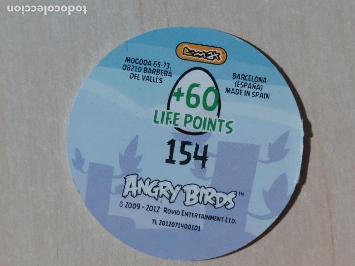Coleccionismo cromos antiguos: TAZO N&ordm; 154 - E-MAX ANGRY BIRDS POGS - 2012 - Foto 2