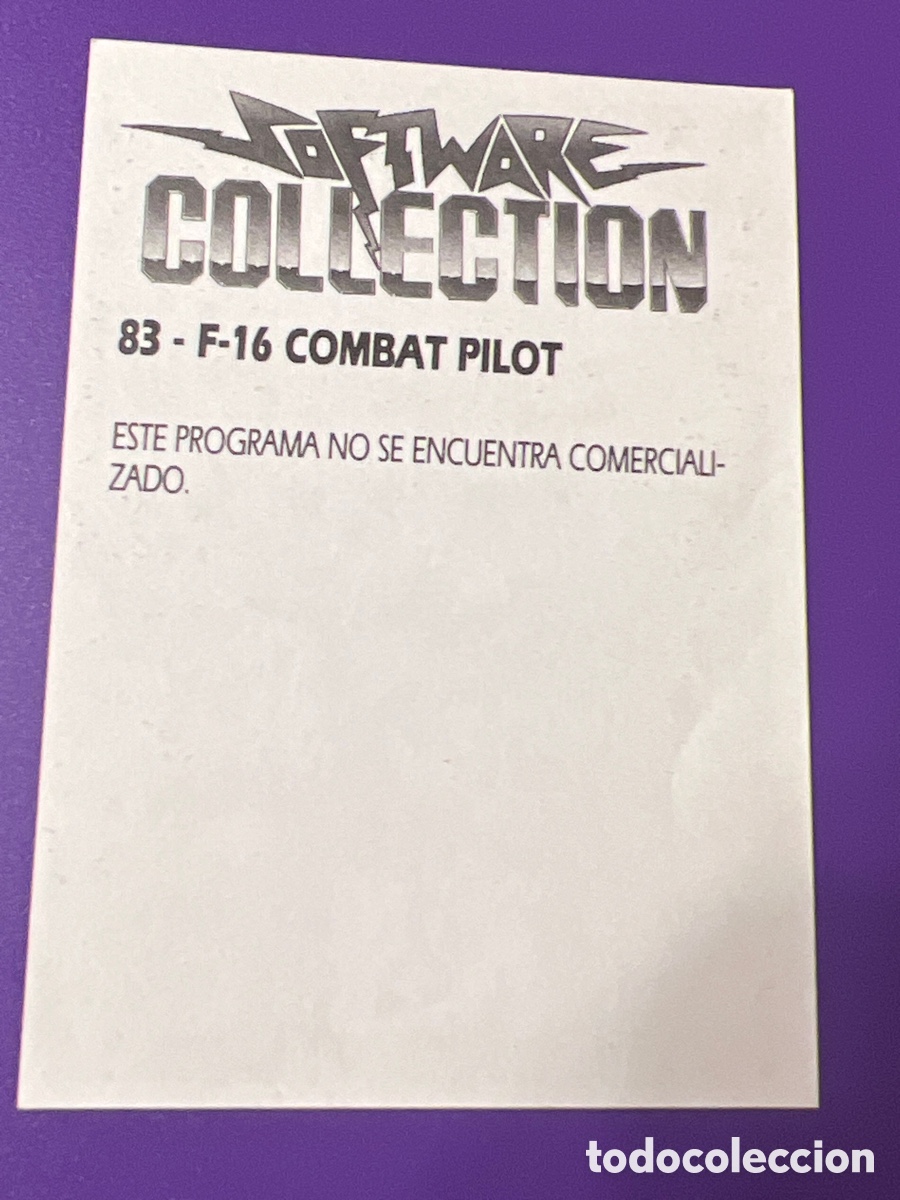 Coleccionismo cromos antiguos: C4359. SOFTWARE COLLECTION 83 F-16 COMBAT PILOT - Foto 2