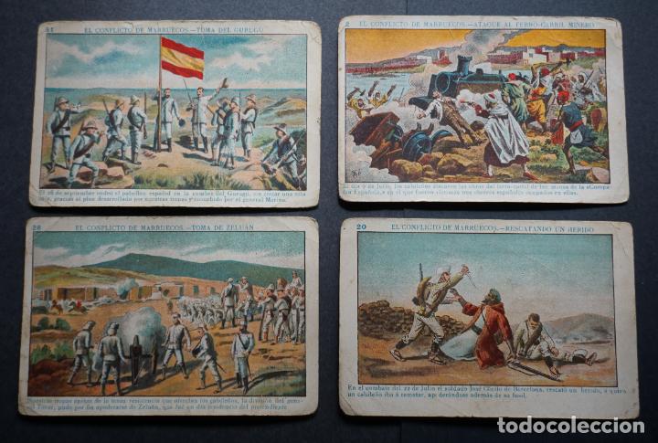 Colecionismo Cromos antigos: 4 cromos del conflicto con Marruecos editados por Chocolates Arumi de Vic. Ver fotos y comentarios