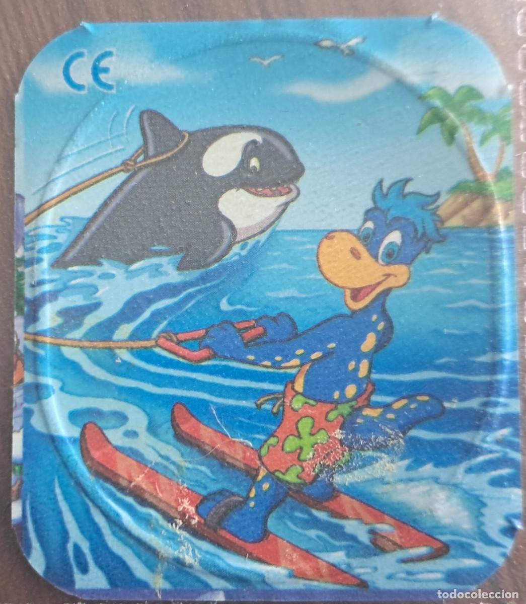 Coleccionismo Cromos antiguos: cromo tapa de danonino, danone, deportes y animales del mundo, ballena, esqu&iacute; n&aacute;utico.