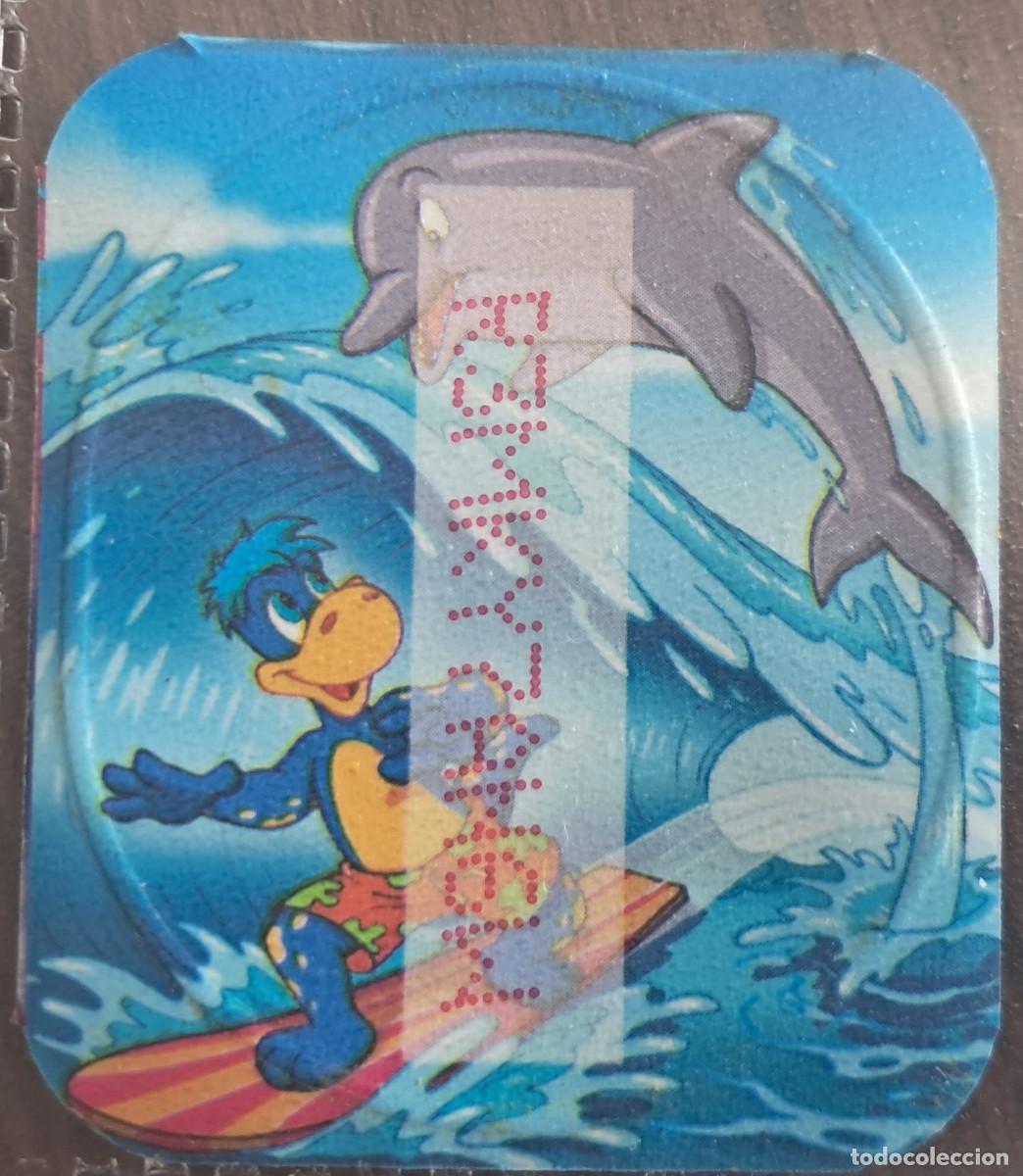 Coleccionismo Cromos antiguos: cromo tapa de danonino, danone, deportes y animales del mundo, delf&iacute;n, esqu&iacute; acu&aacute;tico.