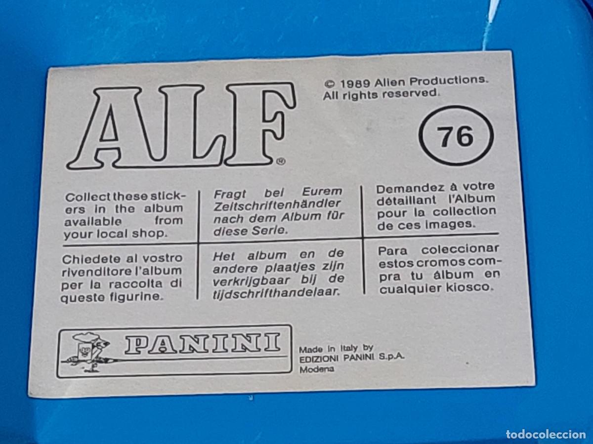 Coleccionismo cromos antiguos: ALF PANINI CROMO N&ordm; 76, SIN PEGAR - Foto 2