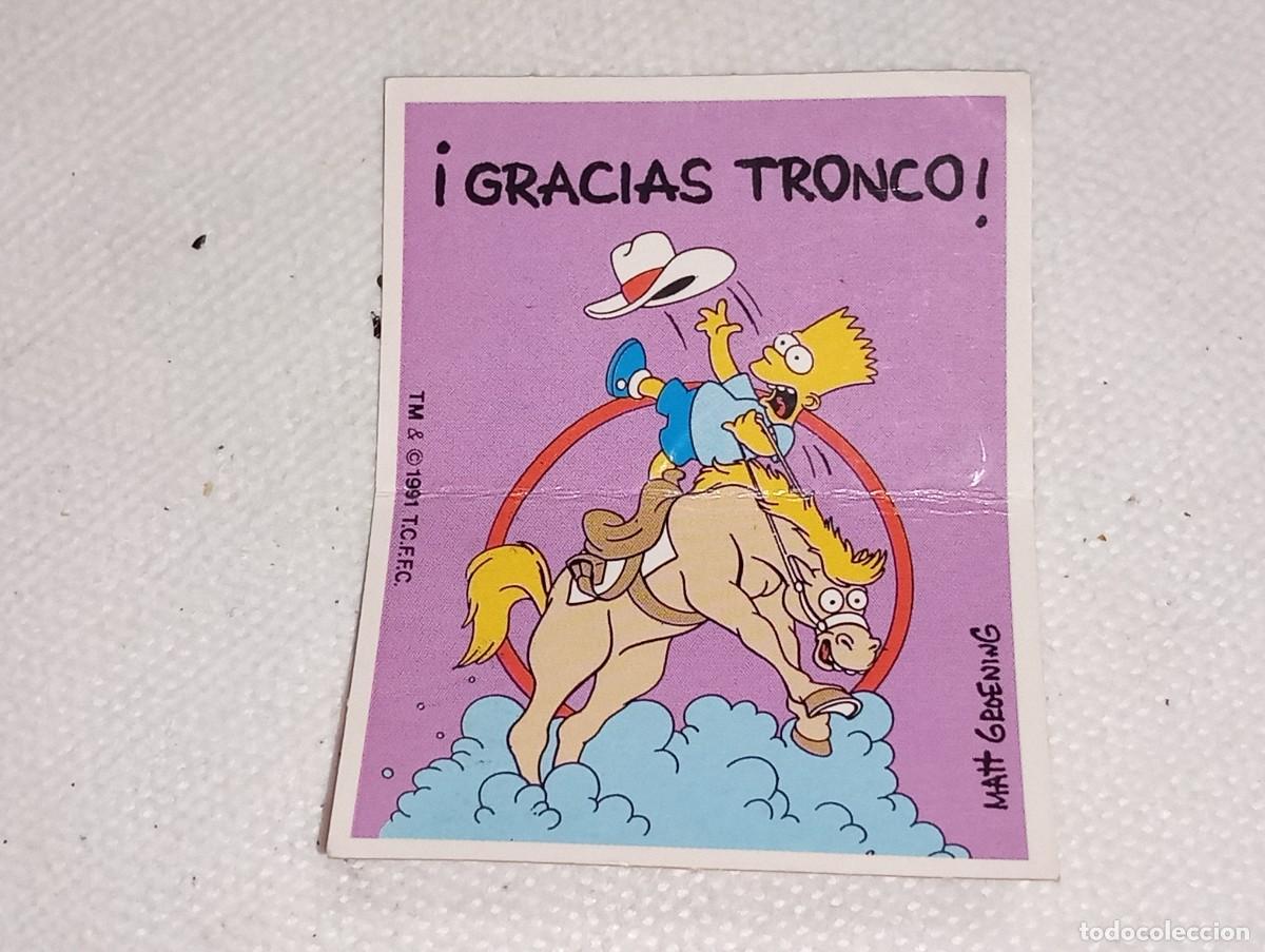 Coleccionismo Cromos antiguos: BOLLYCAO : ANTIGUO CROMO DIVER REFRANES LOS SIMPSONS A CABALLO REGALADO SIN PEGAR A&Ntilde;OS 90