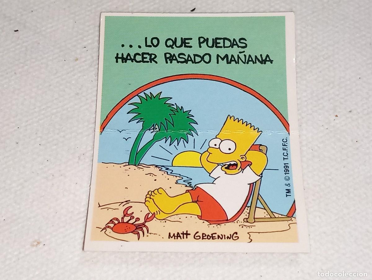 Coleccionismo Cromos antiguos: BOLLYCAO : ANTIGUO CROMO DIVER REFRANES LOS SIMPSONS NO DEJES PARA MA&Ntilde;ANA SIN PEGAR A&Ntilde;OS 90