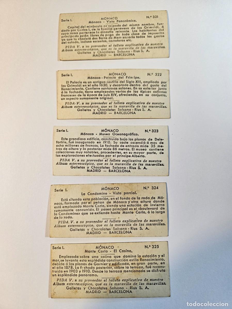 Coleccionismo cromos antiguos: CROMOS ESTEREOSCOPICOS CHOCOLATES SOLSONA MONACO COMPLETA - Foto 2