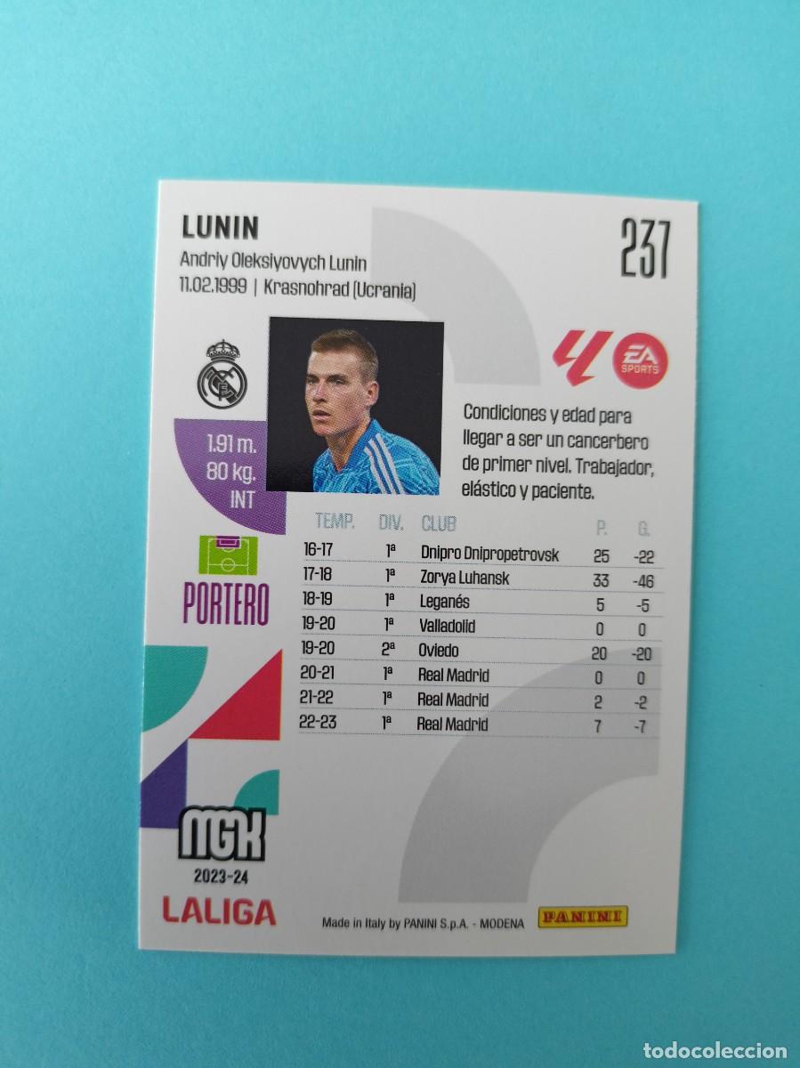 Coleccionismo cromos antiguos: Megacracks 23-24 237 Lunin Real Madrid E3 - Foto 2