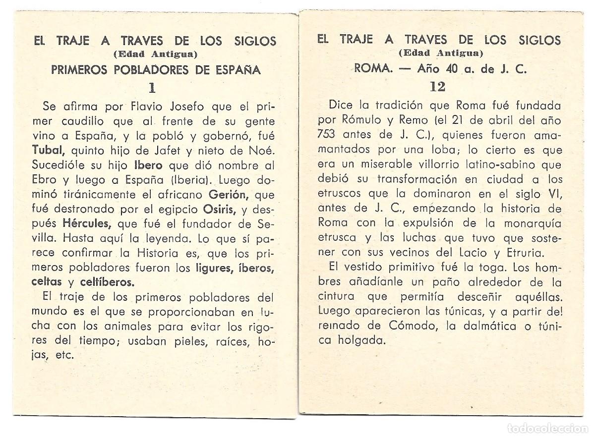 Coleccionismo cromos antiguos: DOCE CROMO DE TRAJE A TRAVES DE LOS SIGLOS - Foto 4