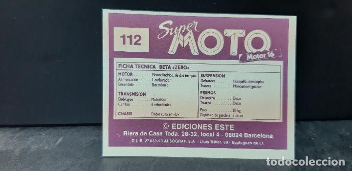 Coleccionismo cromos antiguos: Cromo Super Moto Motor 16 N&ordm;112 Beta Zero 260cc - Foto 2