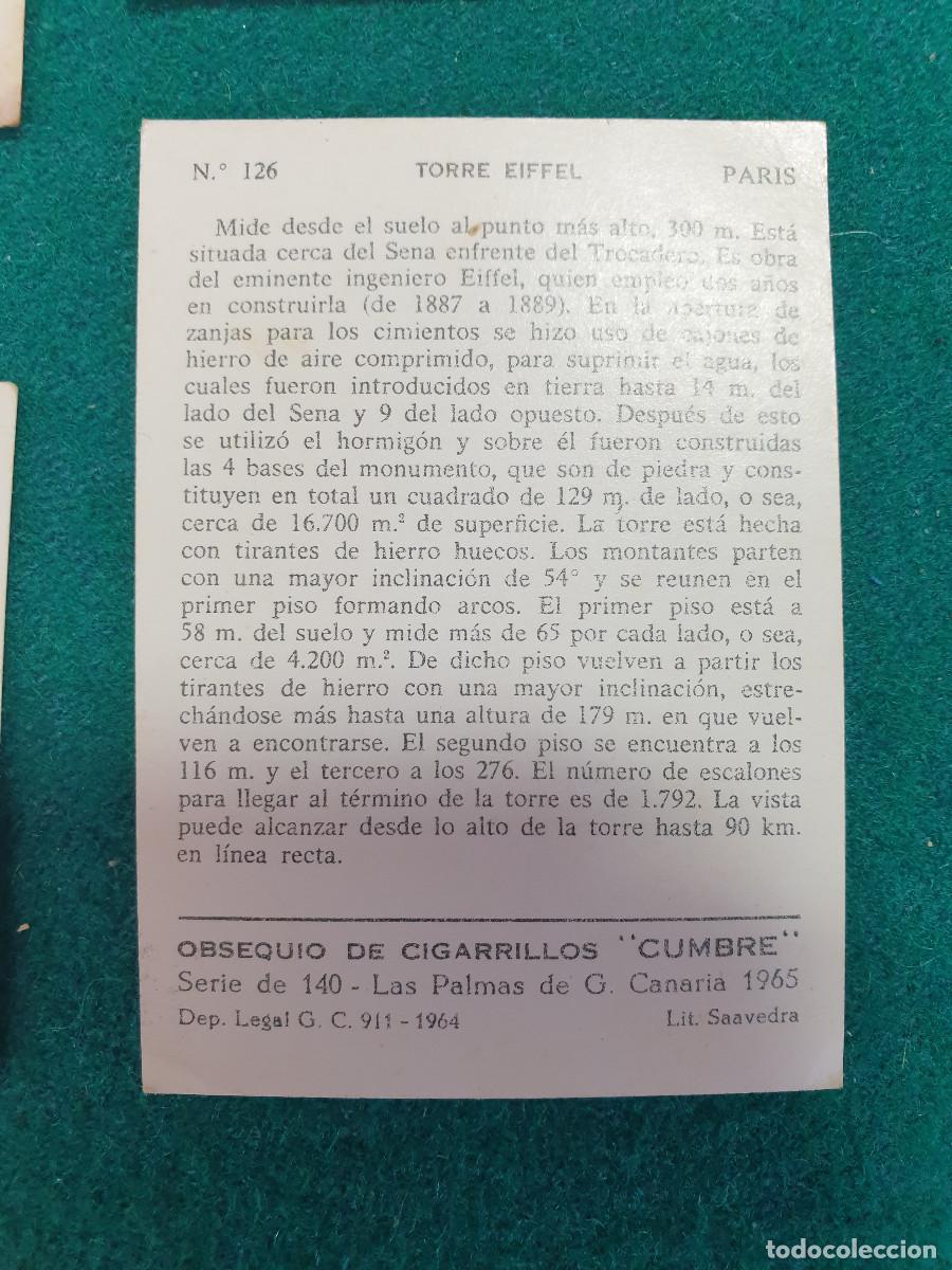Coleccionismo cromos antiguos: cromos obsequio cigarrillos Cumbre 1965 - Foto 3