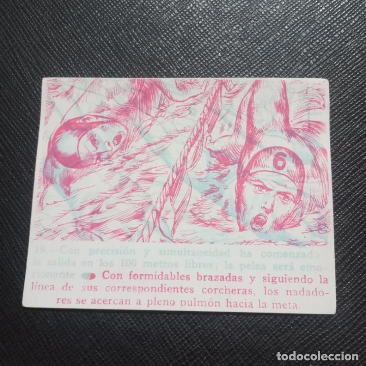 Collectionnisme Cartes &agrave; collectionner anciennes: 19 NATACION - FHER 53 SPORT MAGICO 1953 CROMO 3D - SIN PEGAR - A110 P261