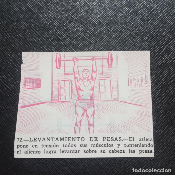 Collectionnisme Cartes &agrave; collectionner anciennes: 72 LAVANTAMIENTO DE PESAS - FHER 53 SPORT MAGICO 1953 CROMO 3D - SIN PEGAR - A110 P271