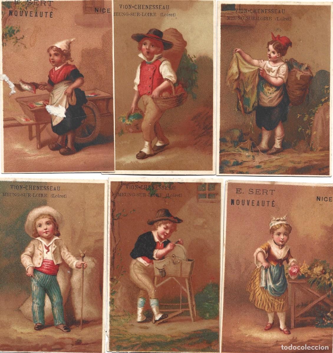 Coleccionismo cromos antiguos: SEIS CROMOS DE VION - CHESSE A U DE LOIRES
