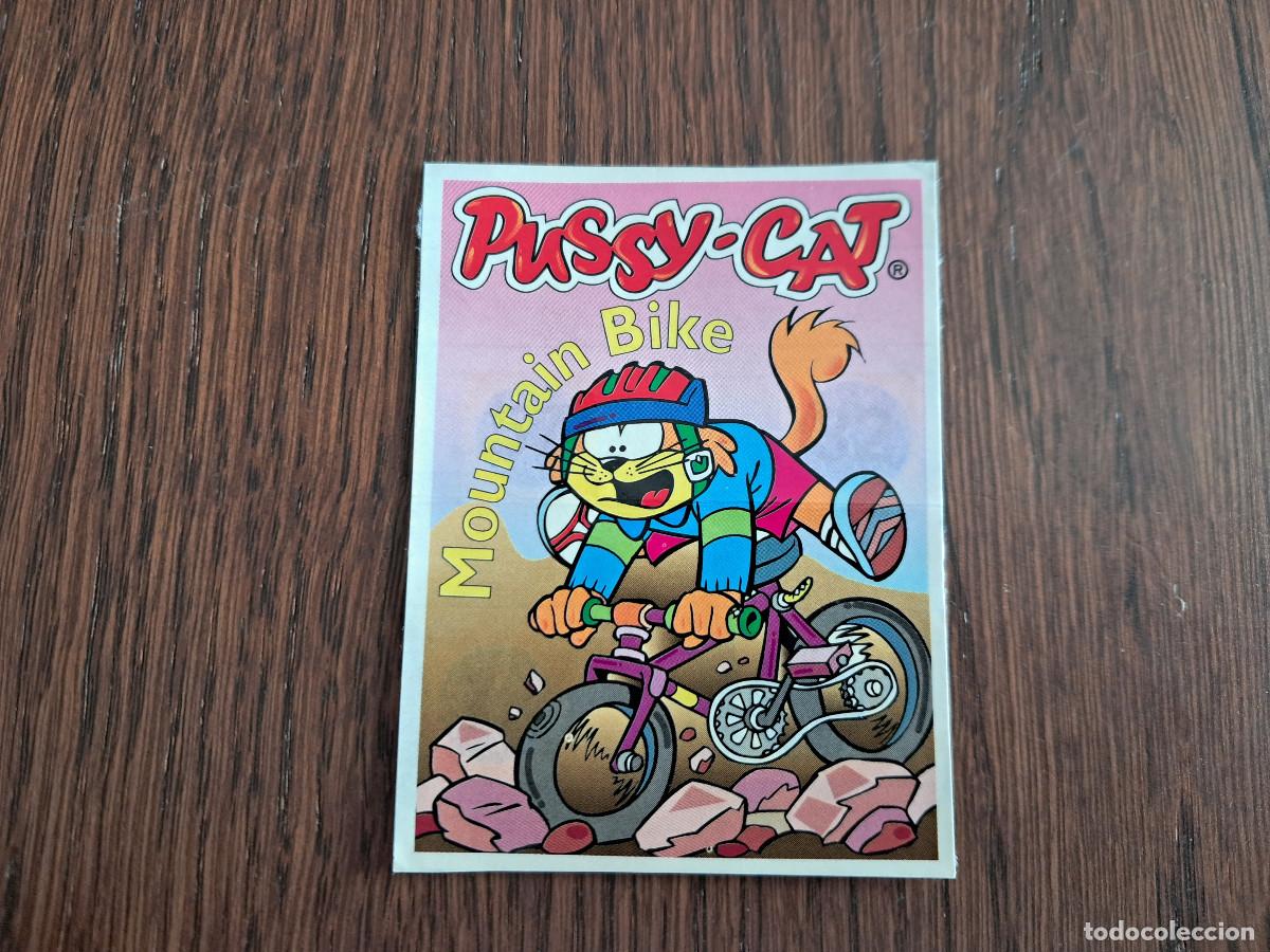 Coleccionismo Cromos antiguos: cromo adhesivo de phoskitos, Pussy-cat, mountain bike. despegado.