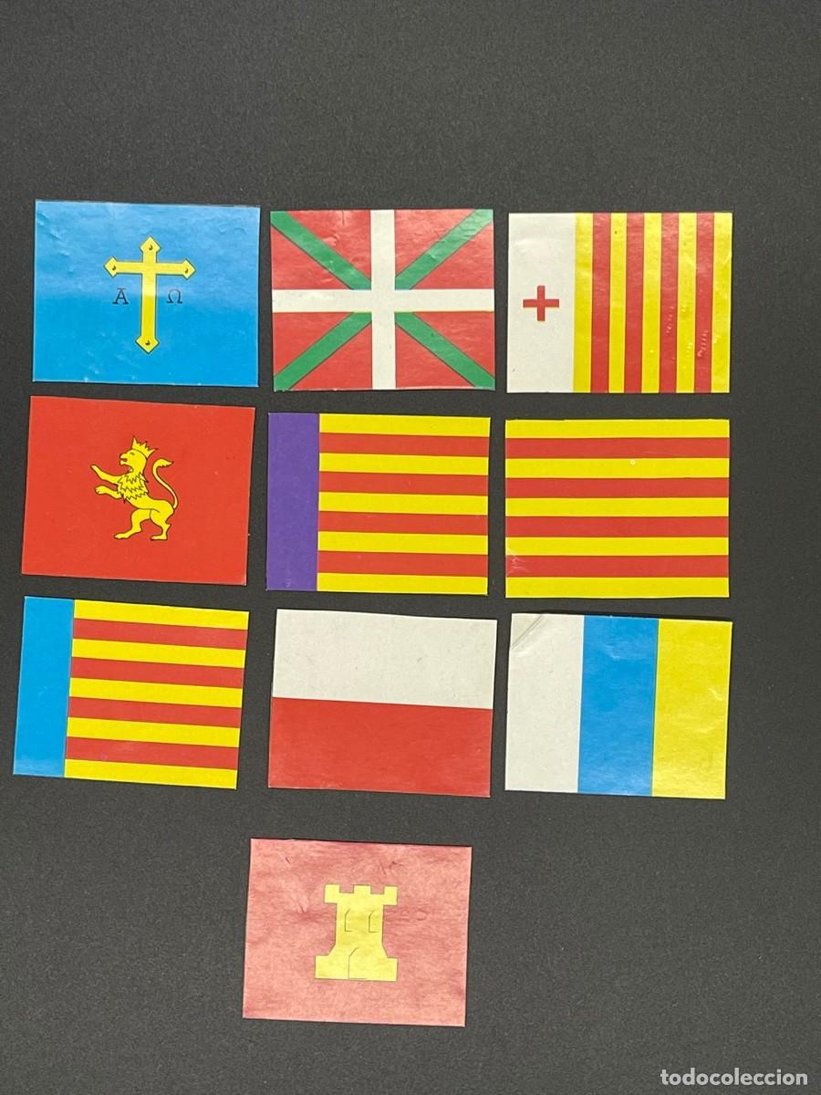 Colecionismo Cromos antigos: ANTIGUAS 10 CROMOS/TARJETAS BANDERAS AUTONOMICAS - A&Ntilde;OS 80