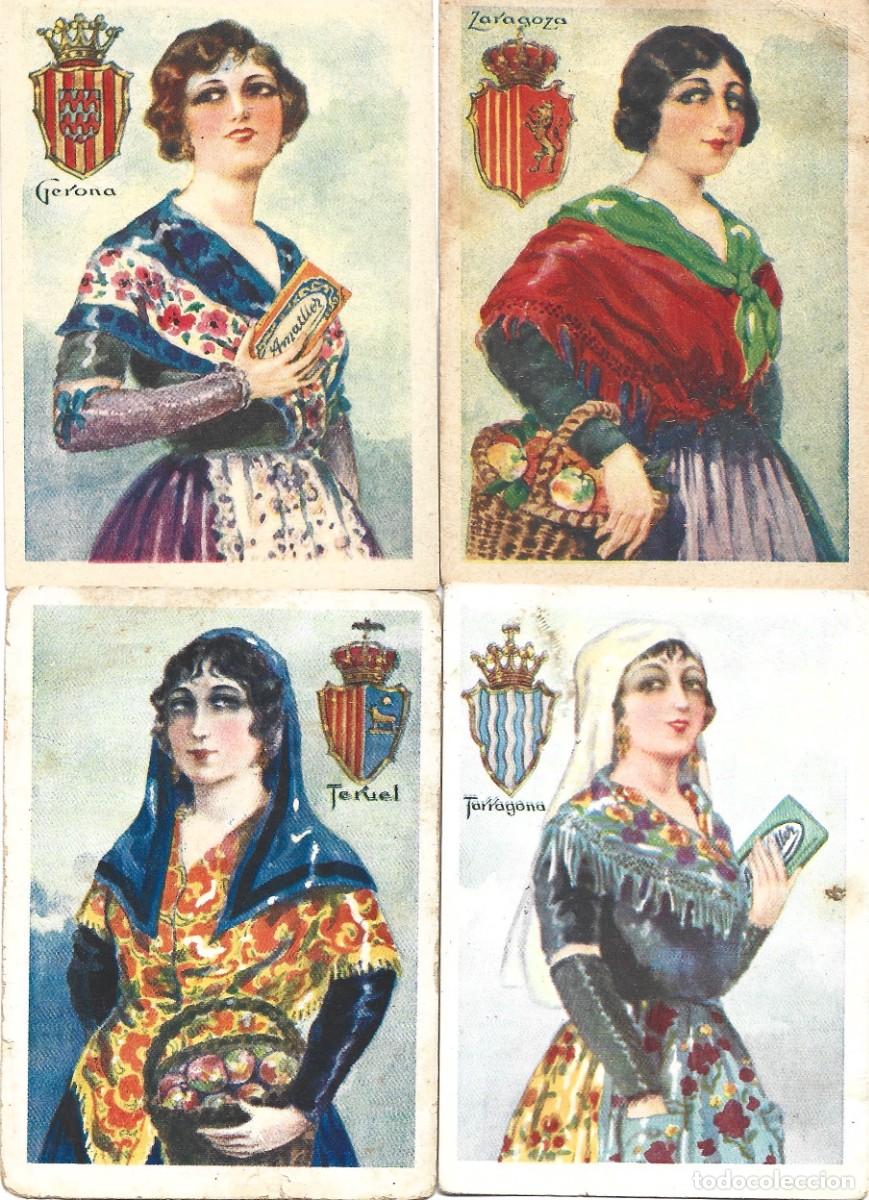 Coleccionismo cromos antiguos: OCHO CROMOS DE TRAJES REJIONALES CON PUBLICIDAD DE CHOCOLATE AMATLLER