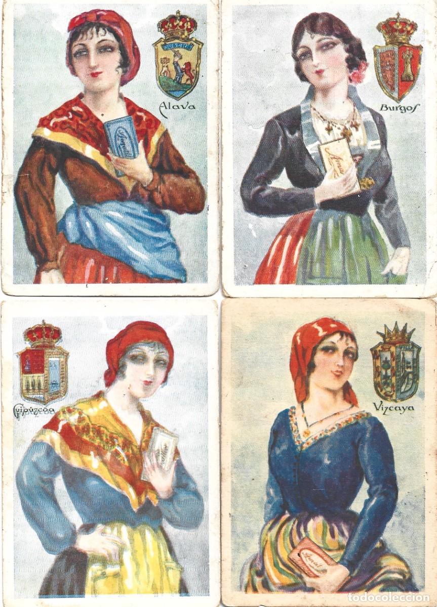 Coleccionismo cromos antiguos: OCHO CROMOS DE TRAJES REJIONALES CON PUBLICIDAD DE CHOCOLATE AMATLLER
