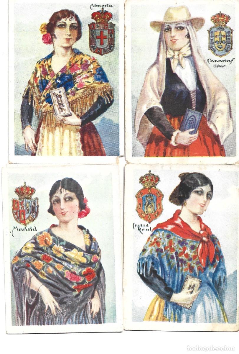Coleccionismo cromos antiguos: OCHO CROMOS DE TRAJES REJIONALES CON PUBLICIDAD DE CHOCOLATE AMATLLER