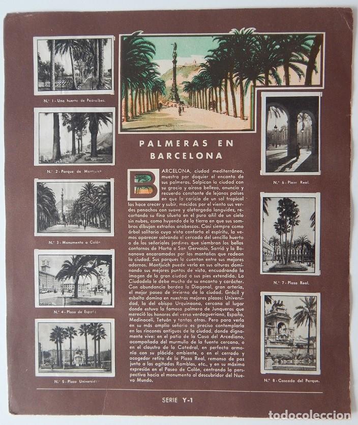 Coleccionismo Cromos antiguos: Hoja Gallina Blanca series Y-1 y Z-1 / Palmeras en Barcelona - El ni&ntilde;o rural que no va a la escuela
