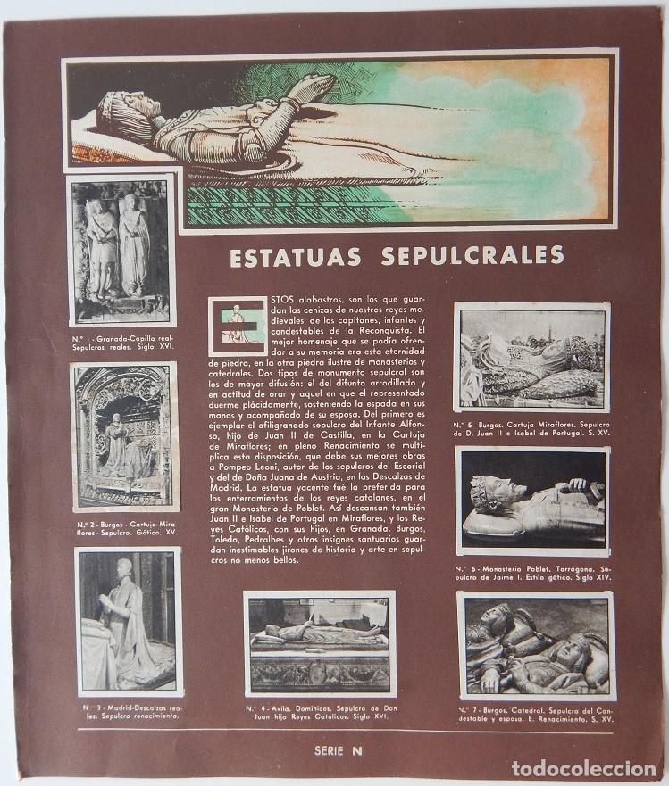 Collezionismo Figurine antiche: Hoja de cromos Gallina Blanca series N y &Ntilde; / Estatuas sepulcrales - Madrid monumental