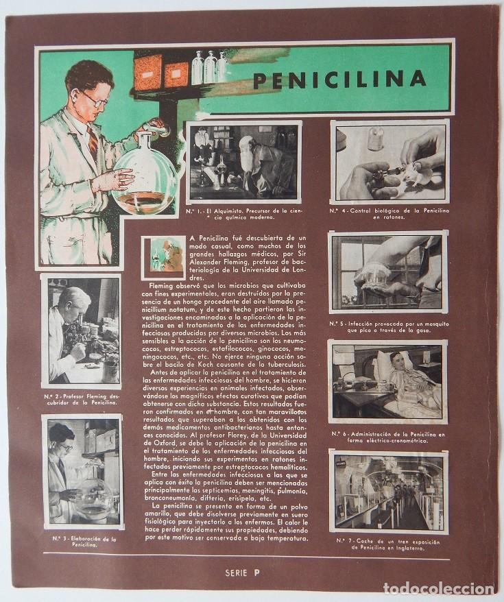 Coleccionismo cromos antiguos: Hoja de cromos Gallina Blanca series P y O / Penicilina - Monasterio Poblet