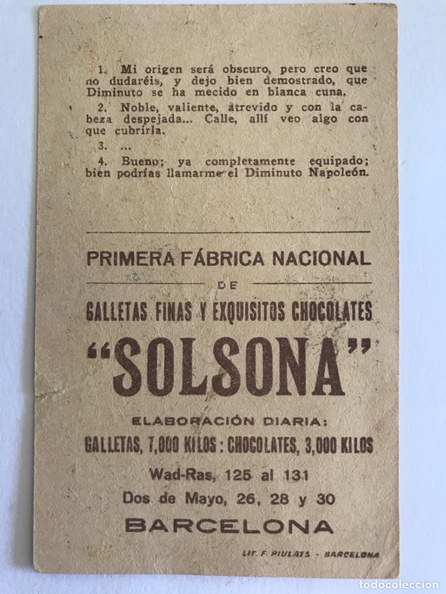 Coleccionismo cromos antiguos: CROMO. El diminuto num 1. Galletas Solsona. 1932 ca - Foto 2