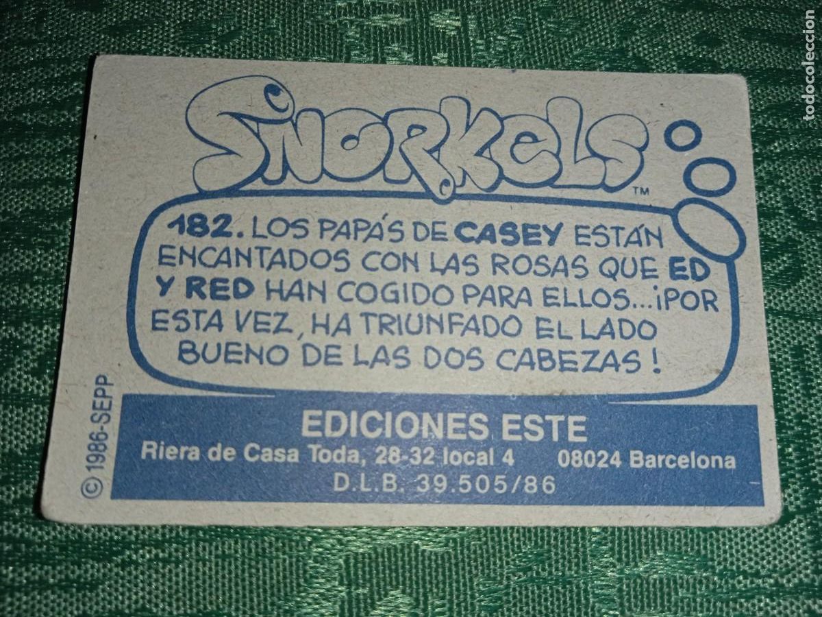 Coleccionismo cromos antiguos: *Los snorkels* n&uacute;m. 182. Edic Este. A&ntilde;o 1986 - Foto 2