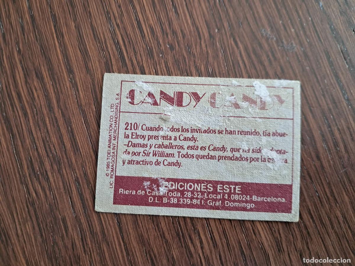 Coleccionismo cromos antiguos: cromo de ediciones Este, Candy Candy, a&ntilde;o 1984, n&ordm; 210, despegado. - Foto 2