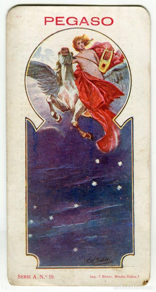 Coleccionismo Cromos antiguos: JAIME BOIX CHOCOLATES BARCELONA PEGASO ANTIGUO CROMO 13,5 X 7 CMS. N 28 IMAGEN DOS CARAS
