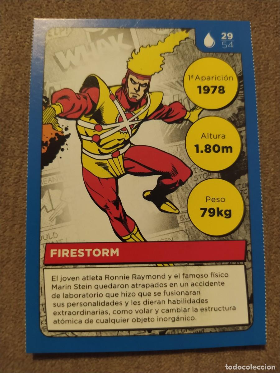 Coleccionismo cromos antiguos: Cromo Carta 29 Firestorm DC Comics Carrefour - Foto 1