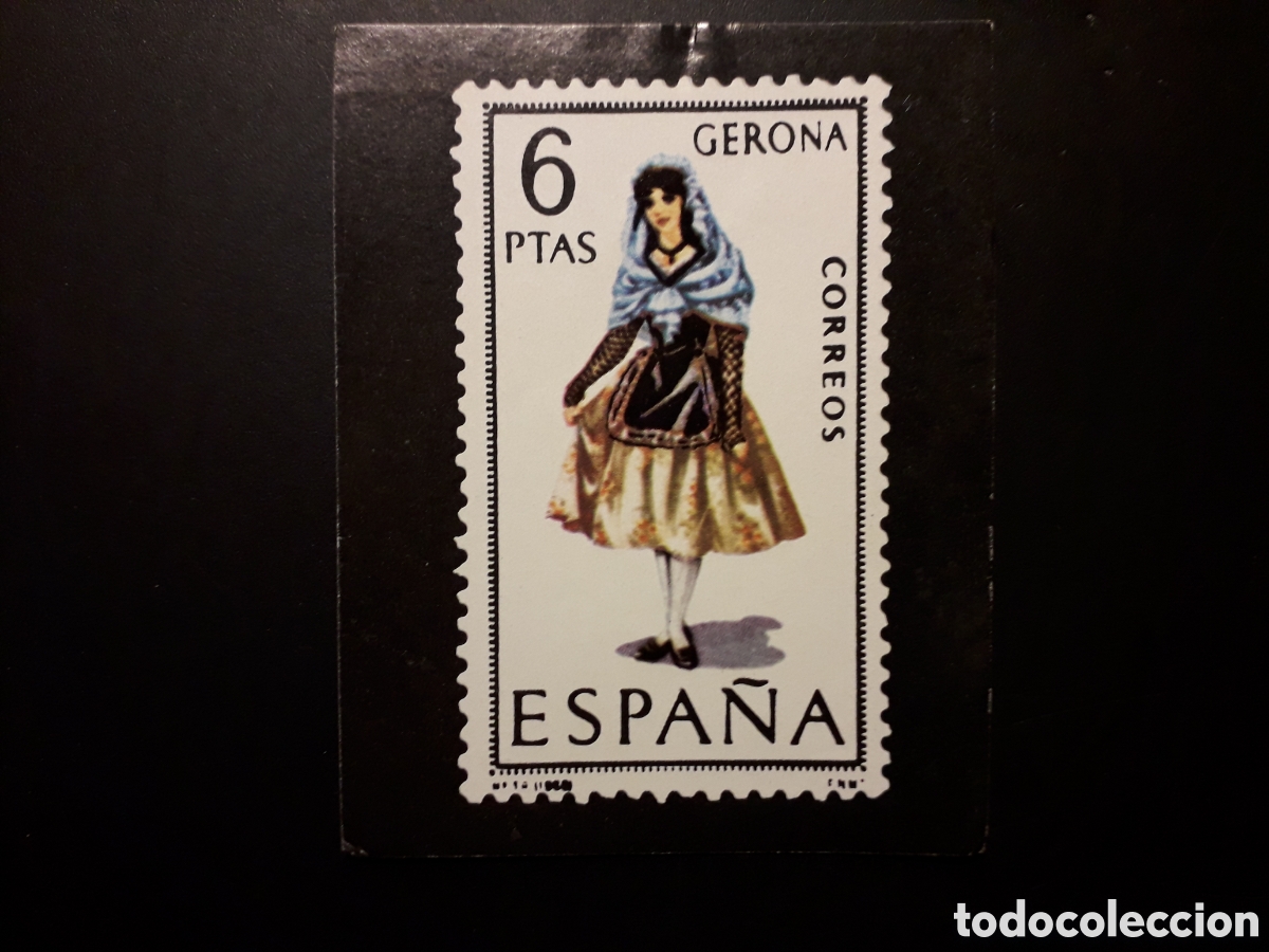 Coleccionismo cromos antiguos: 1 CROMO, TRAJE T&Iacute;PICO GERONA SELLO ESPA&Ntilde;OL, ED KEISA SIN N&deg; SIN PEGAR, PEDIDO M&Iacute;NIMO 3&euro;