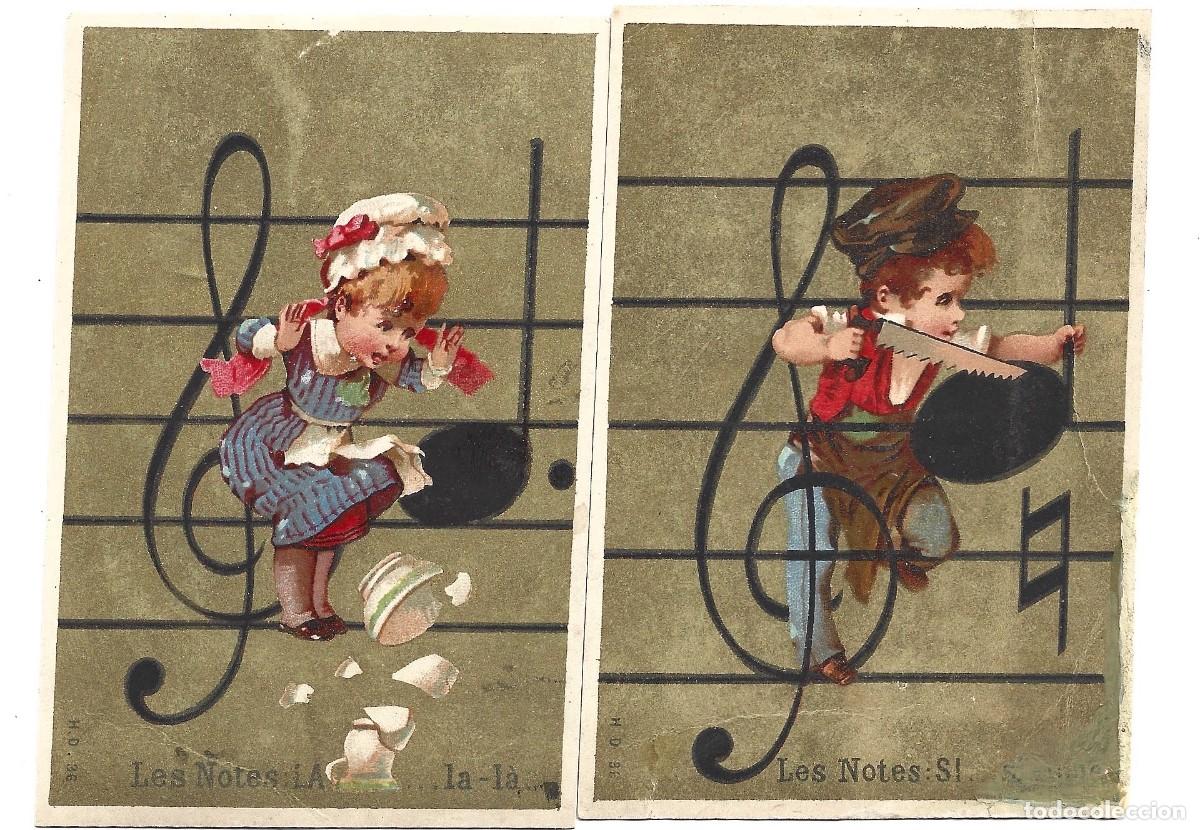 Coleccionismo cromos antiguos: SEIS CROMOS DE LAS NOTAS MUSICALES SIN PUBLICIDAD