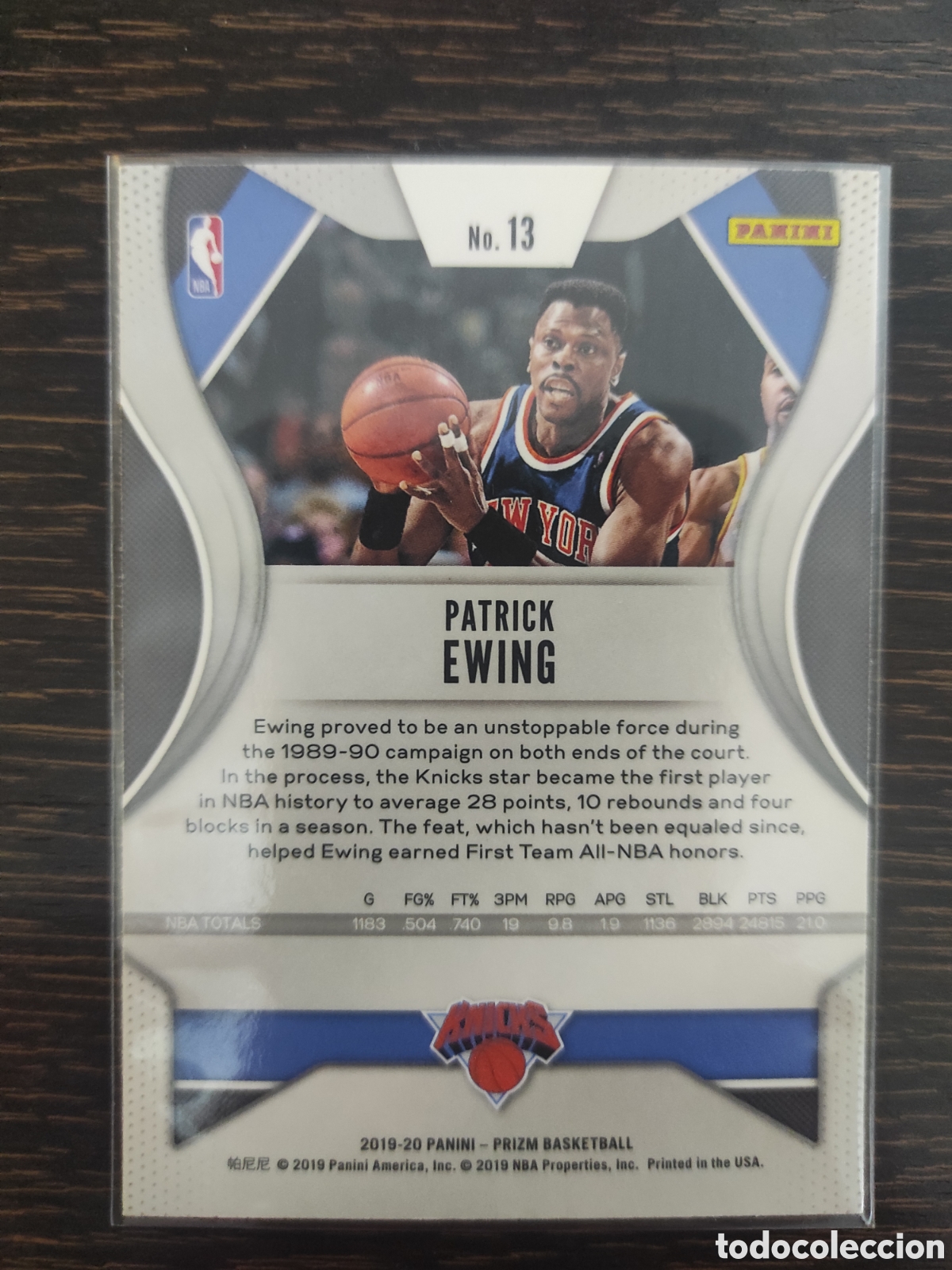 Coleccionismo cromos antiguos: Patrick Ewing Knicks Prizm 19-20 # 13 - Foto 2